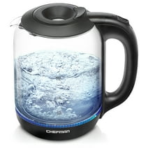 Chefman 1.7 Liter Electric Kettle w/ Easy Fill Removable Lid and LED Indicator Lights- Black, New