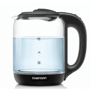 Chefman 1.7 Liter Cordless Electric Kettle with Easy Fill Removable Lid and LED Indicator, Black