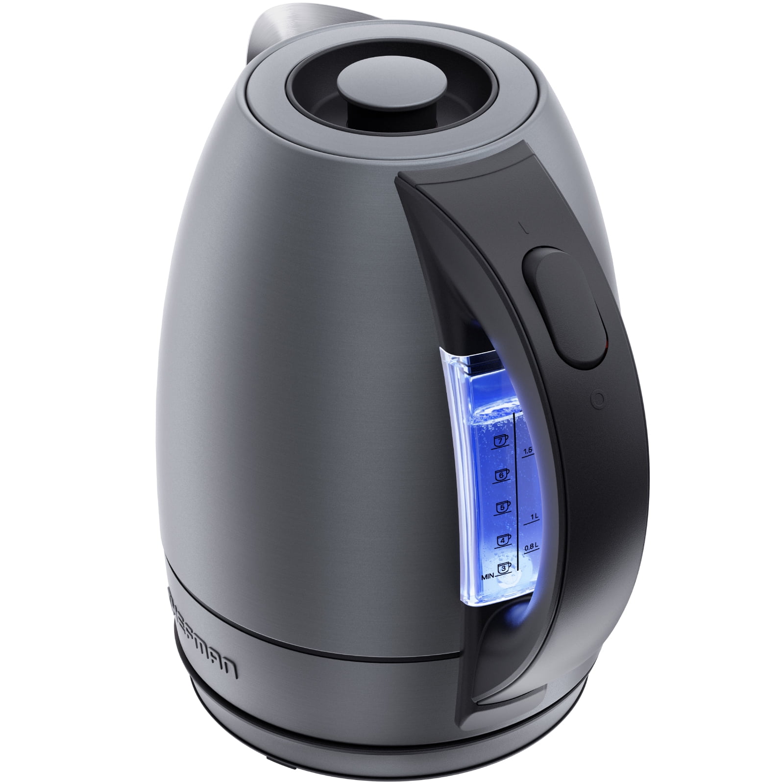 Chefman 1.7L Electric Kettle w/ Automatic Shutoff, LED Lights Grey