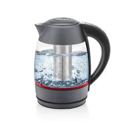 Chefman 1.8L Digital Rapid-Boil Glass Kettle w/ 7 Temperature Presets and Tea Infuser - Grey, New