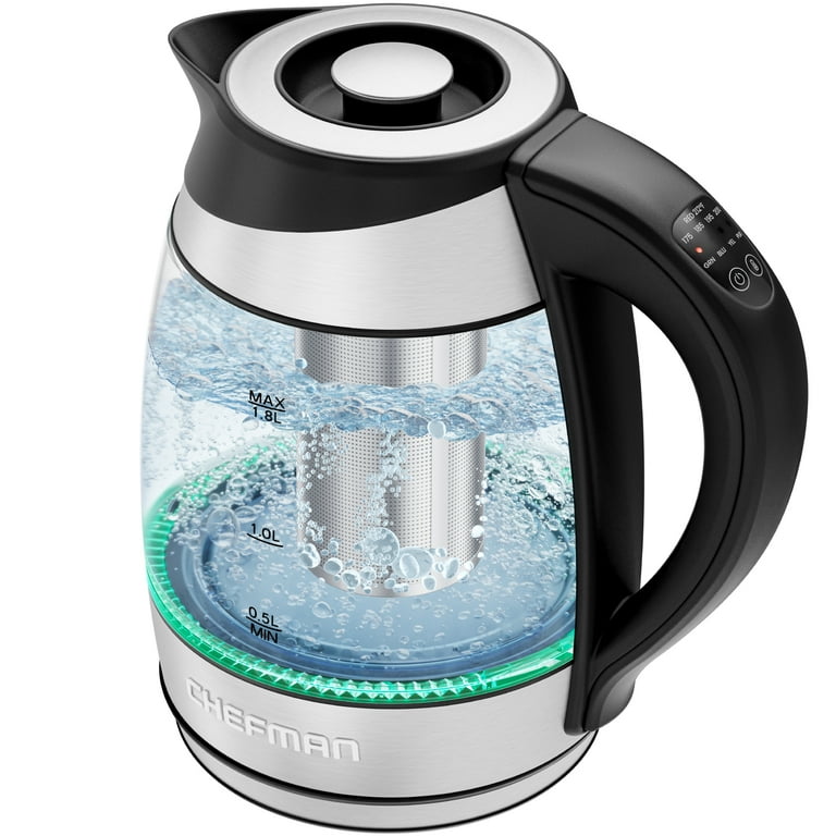 Chefman 1.8L Electric Glass Kettle w Temperature Control