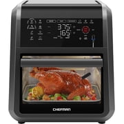Chefman 12 Qt. Air Fryer 5 Functions w/ Integrated Smart Thermometer, 28 Presets, Black