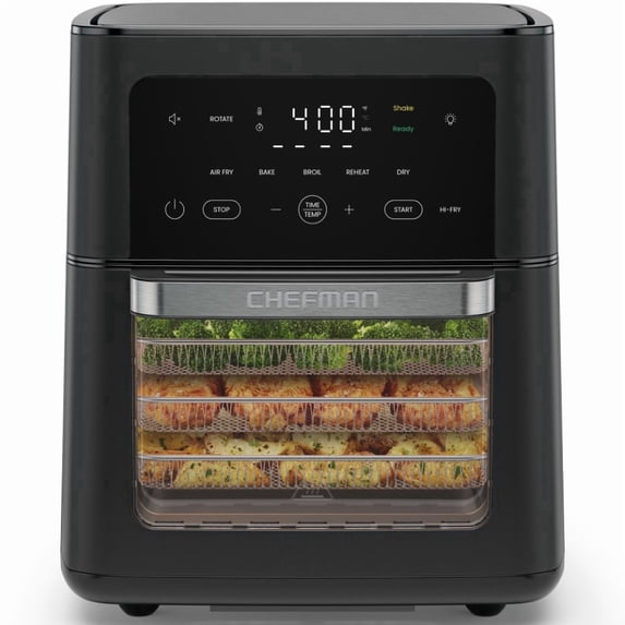Chefman 14-Quart Multifunctional Air Fryer+ with 5 Cooking Functions – Black
