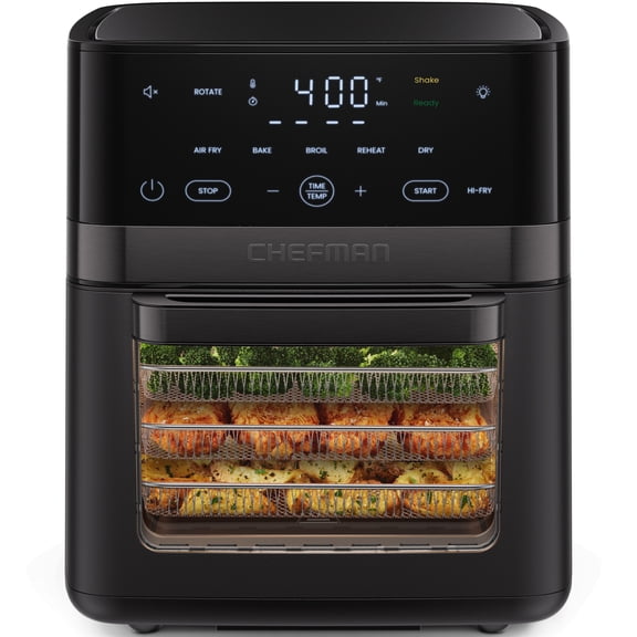 Chefman 14-Quart Multifunctional Air Fryer+ with 5 Cooking Functions  Black