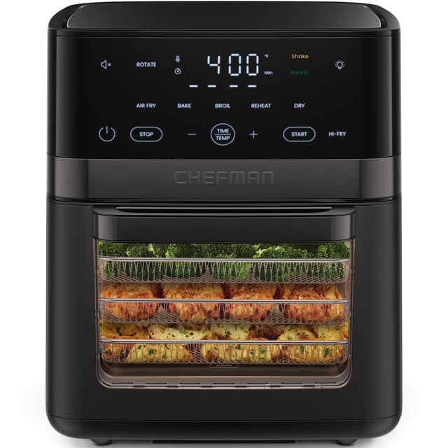 Chefman 14-Quart Multifunctional Air Fryer+ with 5 Cooking Functions – Black