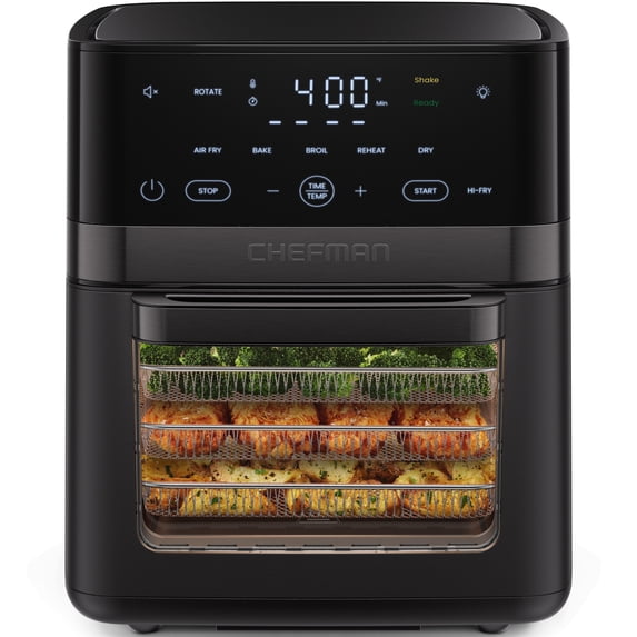 Chefman 14-Quart Multifunctional Air Fryer+ with 5 Cooking Functions – Black