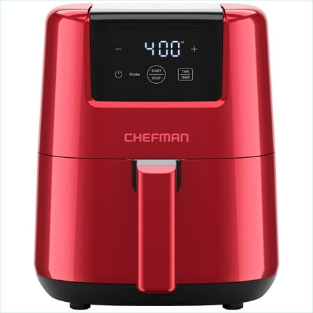Chefman 2 Qt Compact Air Fryer w/ Digital Display and Shake Reminder - Red