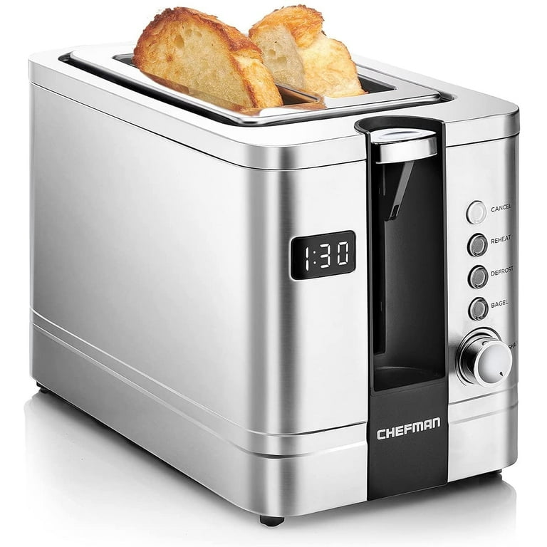 Chefman Electric 2-Slice Digital Toaster, Stainless Steel