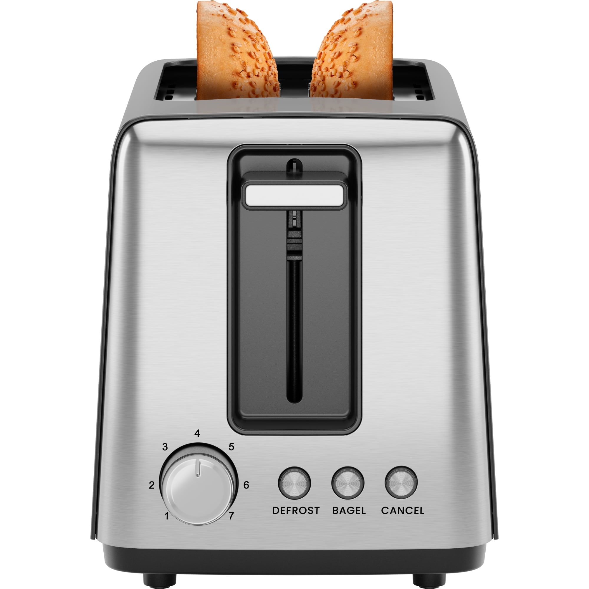 Stainless Steel 2-Slice Toaster with Wide Slots and Crumb Tray