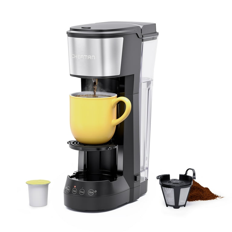Chefman Single Serve Coffee Maker: K-Cup & Ground Compatible