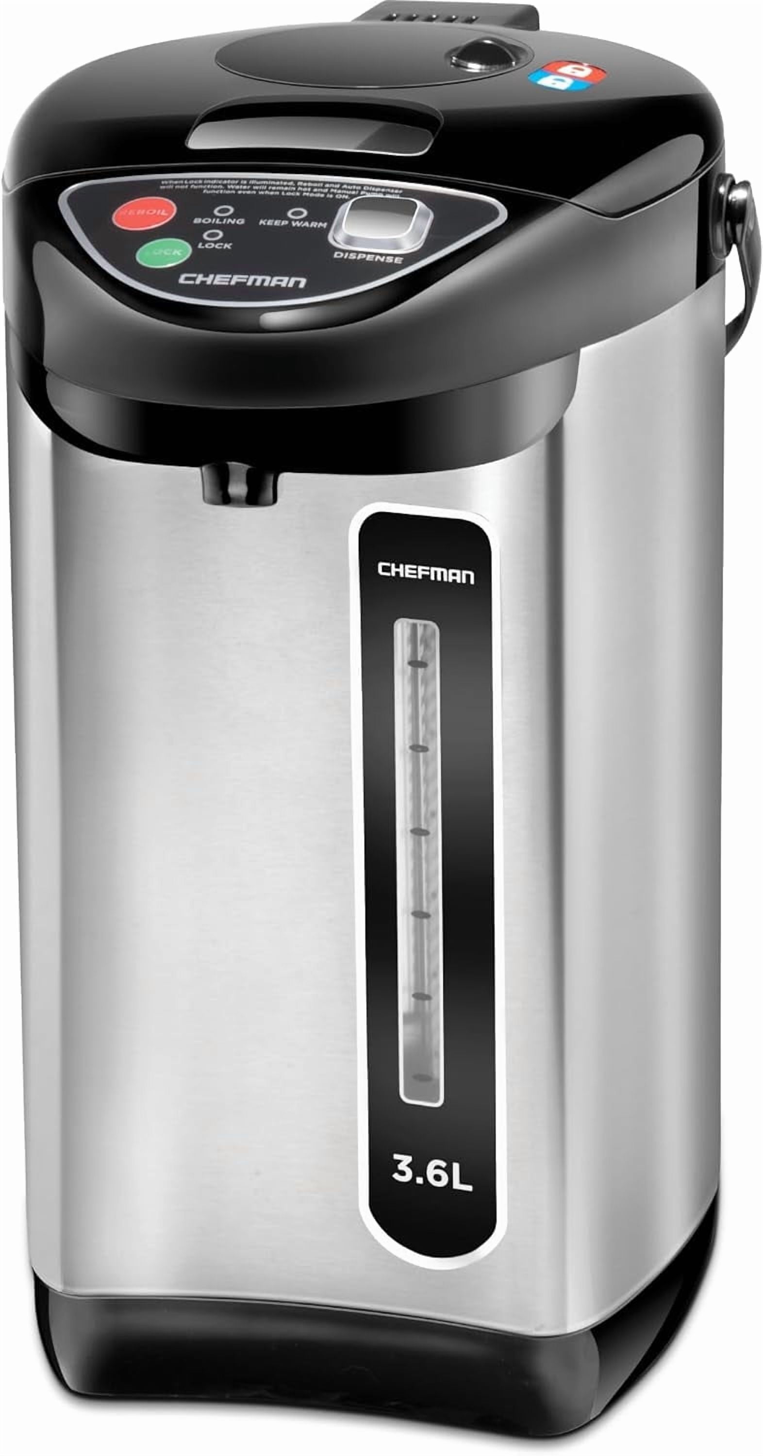 Chefman 3.6 Liter Electric Hot Water Pot w/ Dispenser - Stainless Steel - Walmart.com
