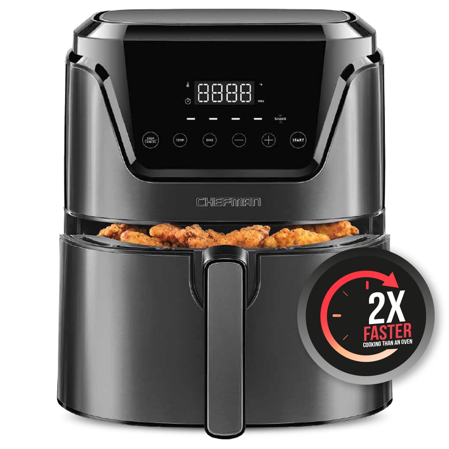 Chefman Matte Black Air Fryer with Probe Thermometer, Touch
