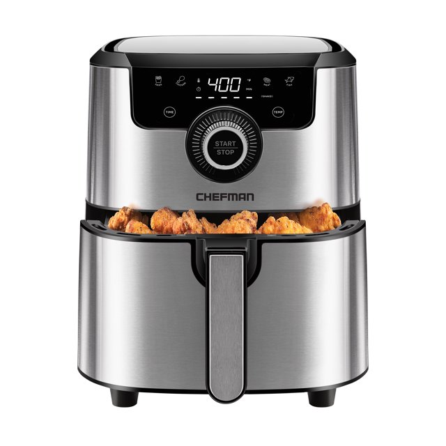Chefman 4.5 Quart Square Air Fryer, Dishwasher Safe Basket, 60 Minute