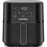 Chefman 4 Qt Compact Digital Touch Air Fryer w/ Hi-Fry & Shake Reminder - Black