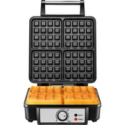 Chefman 4 Slice Belgian Waffle Maker w/ Adjustable Temperature, Stainless Steel
