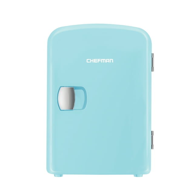 Chefman 4L Portable Mini Fridge with Warming Function, Blue