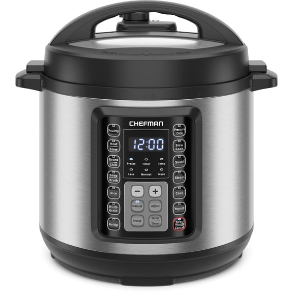 Chefman 6-Quart 13-in-1 Multicooker with Pressure Cook, Slow Cook, Steam, Rice, and More - Stainless Steel