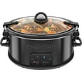 thumbnail image 1 of Chefman 6-Quart Easy-Set Slow Cooker with Locking Lid and Dishwasher-Safe Insert – Black, 1 of 7