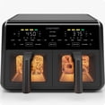 thumbnail image 1 of Chefman 9-Quart TurboFry Dual Basket Air Fryer with DC Motor - Black, 1 of 10