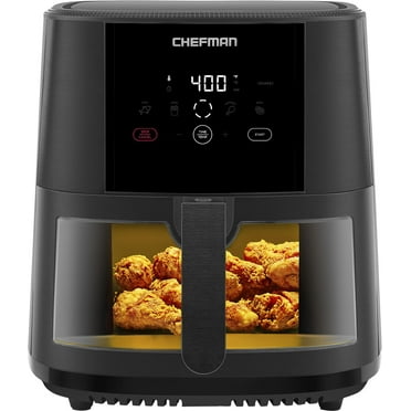 Chefman Air Fryer  TurboFry Touch 8 Qt Window Basket Air Fryer  Black