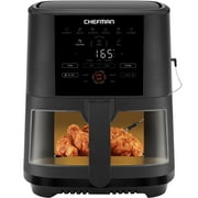 Chefman Air Fryer w/ Digital Touch Display, 5 Qt. Capacity, Windowed Basket - Black, New