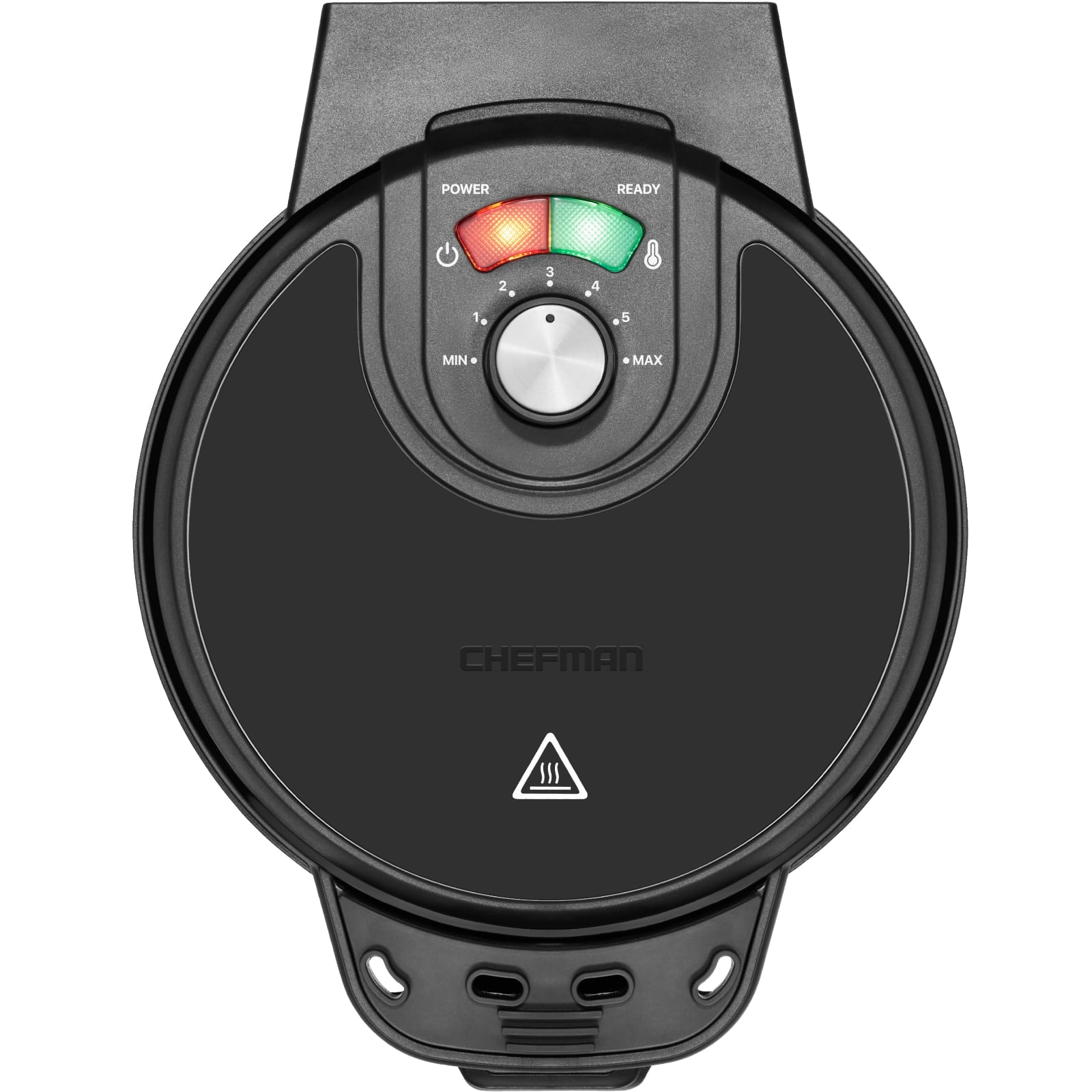 Chefman AntiOverflow 6” Waffle Maker, 7 Shade Settings, Mess Free Moat