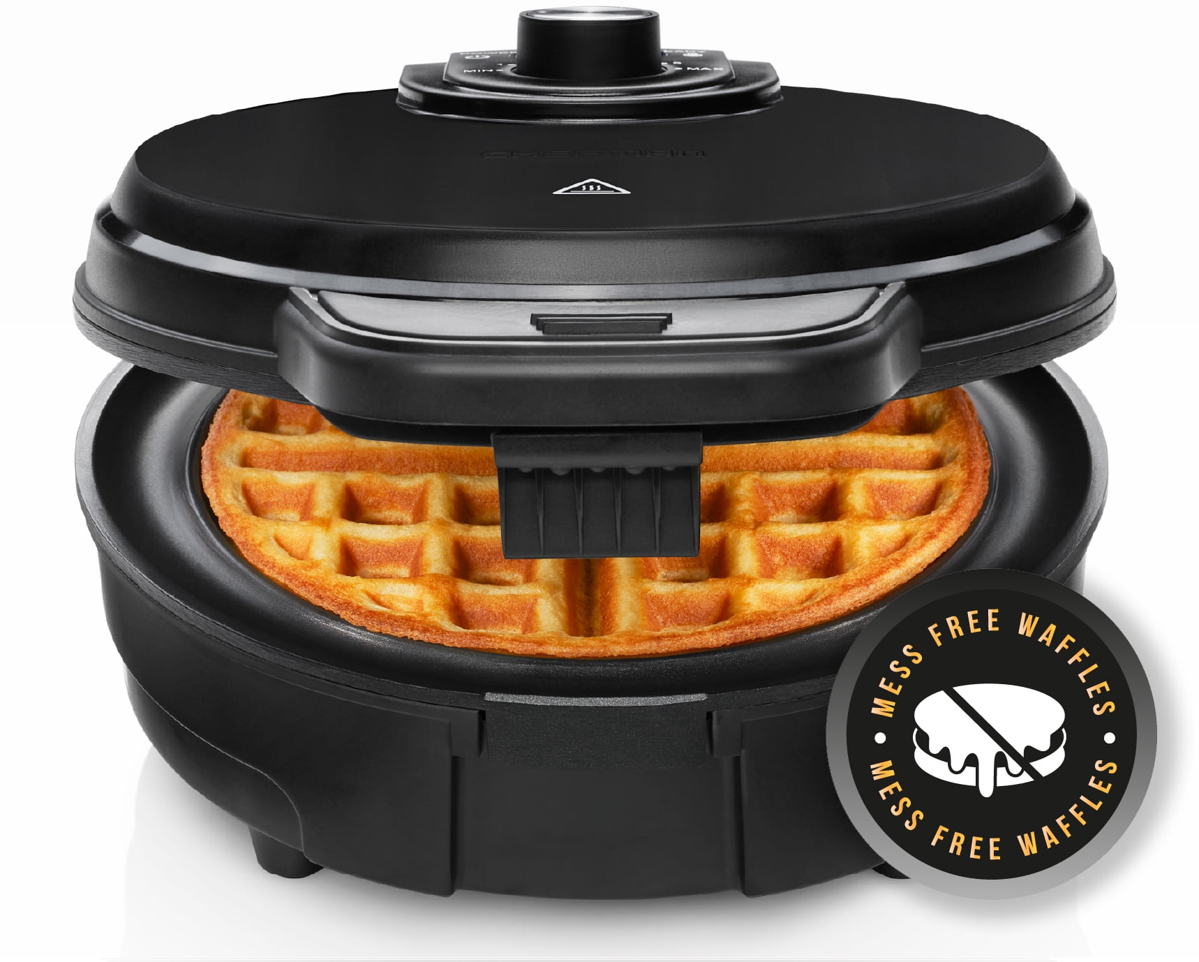 Chefman Black Non-Stick Belgian Waffle Maker with Shade Selector