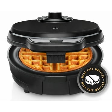 Chefman Anti-Overflow Belgian Waffle Maker, Shade Selector, Non-Stick, Black