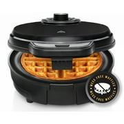 Chefman Anti-Overflow Belgian Waffle Maker, Shade Selector, Non-Stick, Black