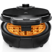 Chefman Anti-Overflow Belgian Waffle Maker with Shade Selector and Non-Stick Plates, Black