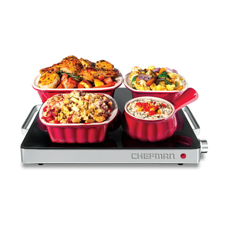 Chefman Long Stainless Steel Electric Warming Plate - Black, 1 ct - Ralphs