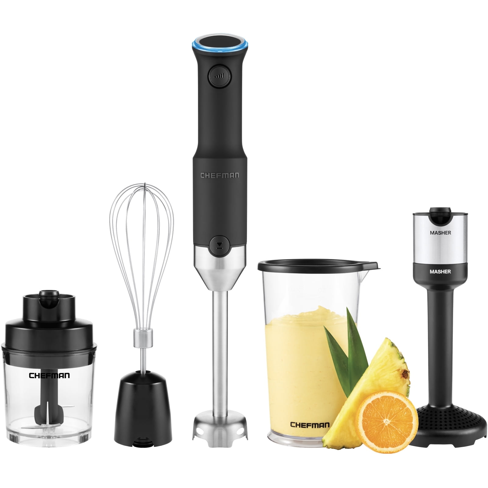 Cordless Black Stainless Steel Variable Speed Immersion Blender Set
