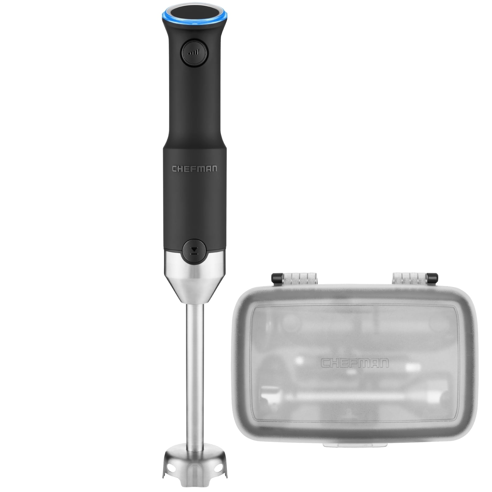 Chefman Cordless Immersion Blender, Variable Speed, Stainless Steel Blade, USB Charger - Black