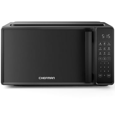 Chefman Countertop Microwave Oven 0.7 Cu. Ft., 700 Watts with 6 Presets and 10 Power Levels - Black, New