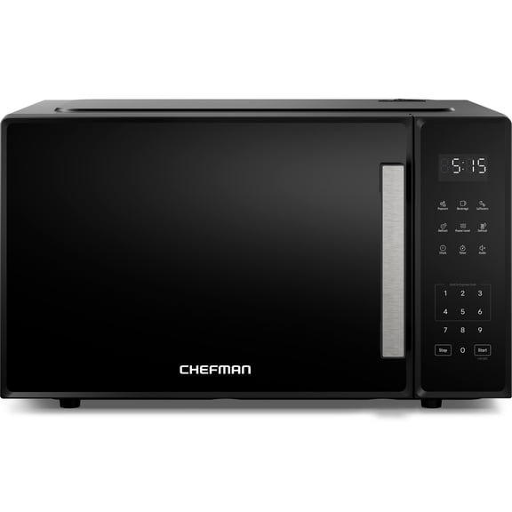 Chefman Countertop Microwave Oven 1.1 Cu. Ft., 1000 Watts with 3 Presets and 10 Power Levels - Black