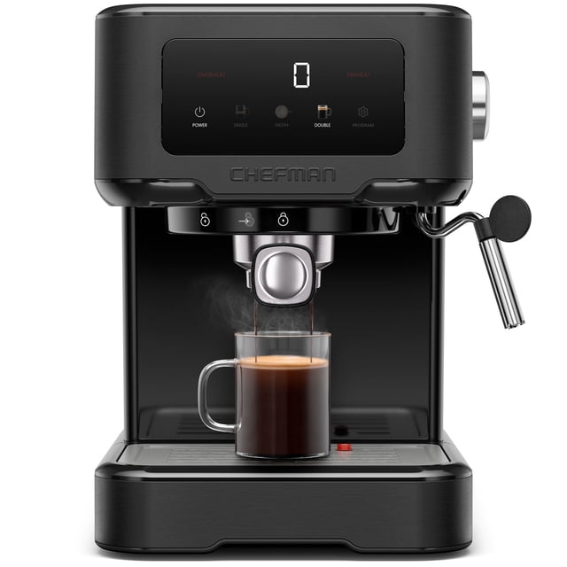 Chefman CraftBrew Espresso Machine w/ Steam Wand and Touch Controls – Black