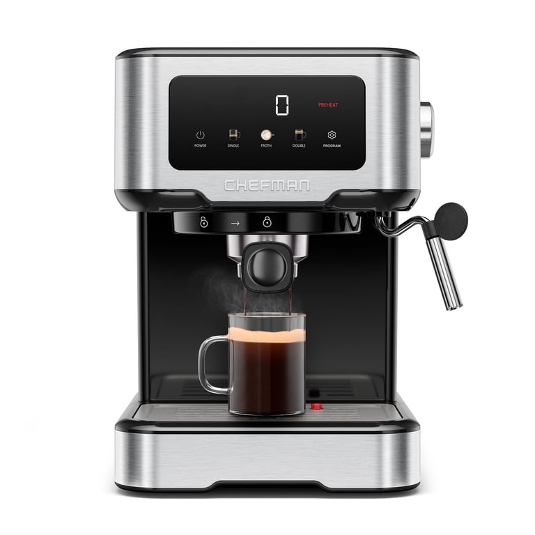 Chefman エスプレッソマシン 本体 ステンレス Chefman, Espresso Machine, Steam Wand, Touch Controls - Walmart.com