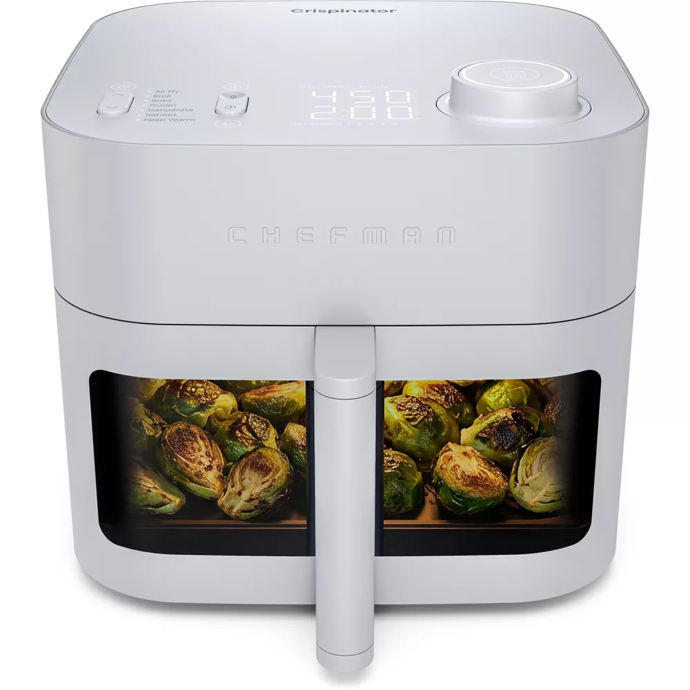 Chefman Crispinator 8-Quart 7-in-1 Air Fryer with Powerful, Whisper-Quiet DC Motor & 450°F Max Temp - Concrete