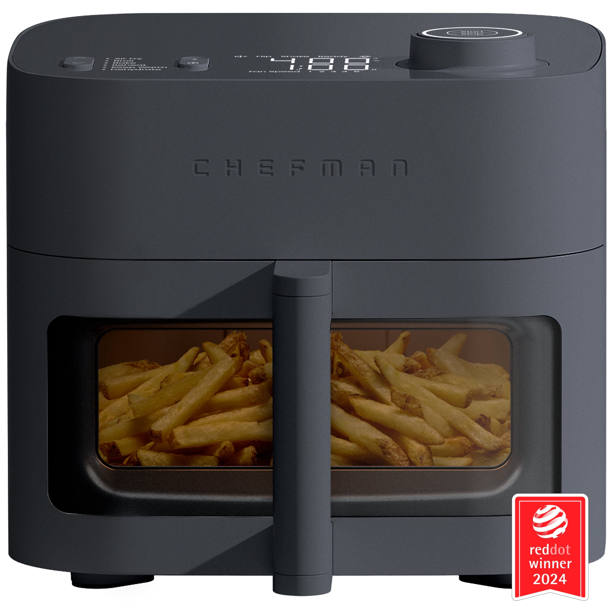 Chefman Air Fryer, 8-Quart, Max Temp 450°F, Midnight Blue