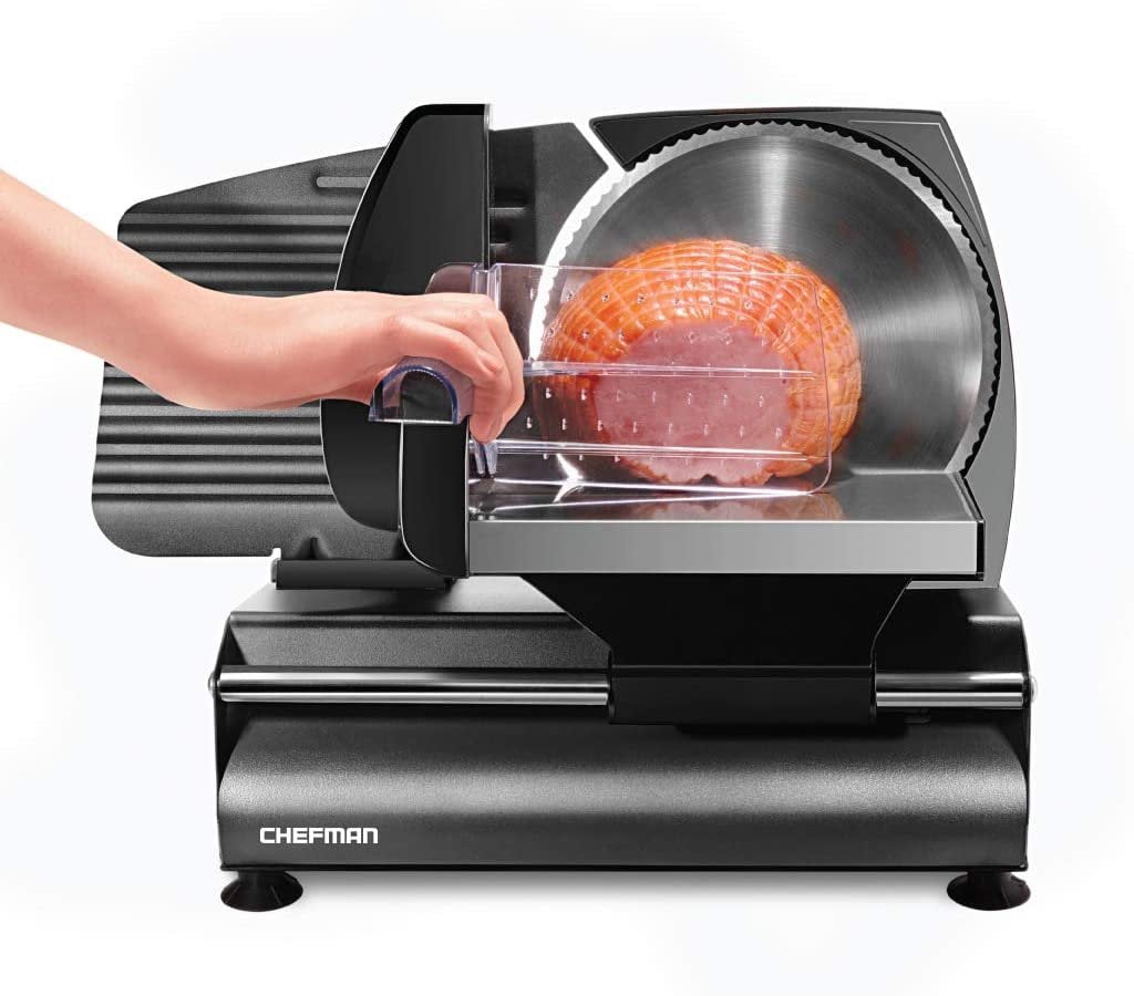Dropship CWIIM Die-Cast Electric Deli & Food Slicer Cuts Meat Cheese Bread  Fruit & Vegetables Adjustable Slice Thickness Stainless Steel Blade Safe  Non-Slip Feet For Home Use Easy To Clean White to