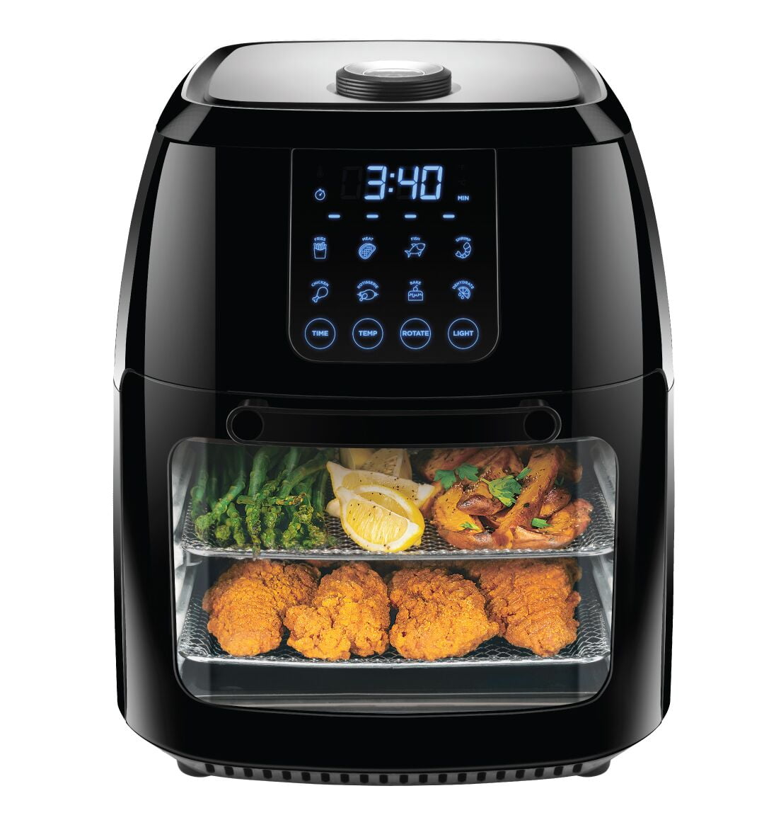 Chefman 3 in 1 Digital Air Fryer Rotisserie Oven 6.3 Qt Capacity Multi Function Black