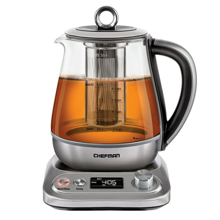 1.8-Liter Temperature Control Stainless-Steel Electric Kettle - Chefman