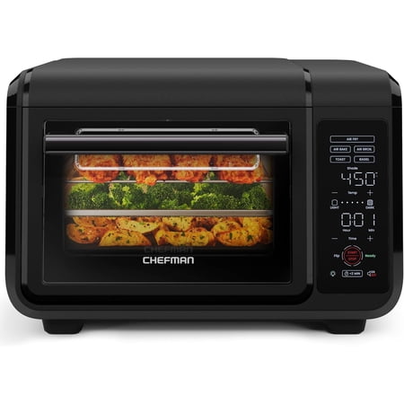 Chefman EasyAir 15 Qt. Toaster Oven Air Fryer, 5 Cooking Functions & 450°F Max Temperature – Black