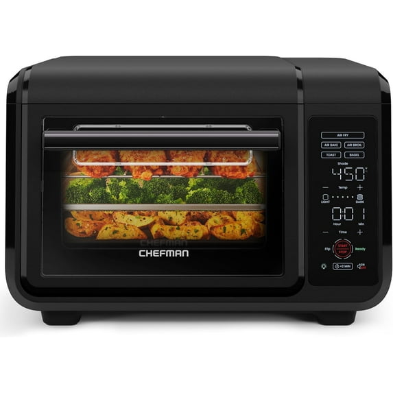 Chefman EasyAir 15 Qt. Toaster Oven Air Fryer, 5 Cooking Functions & 450°F Max Temperature – Black
