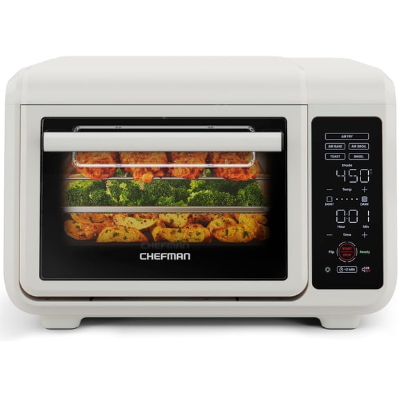 Chefman EasyAir 15 Qt. Toaster Oven Air Fryer, 5 Cooking Functions & 450°F Max Temperature – White