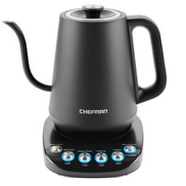 Chefman Electric 0.8L Gooseneck Kettle w/ 5 Preset Temperatures, Keep Warm Function - Black, New