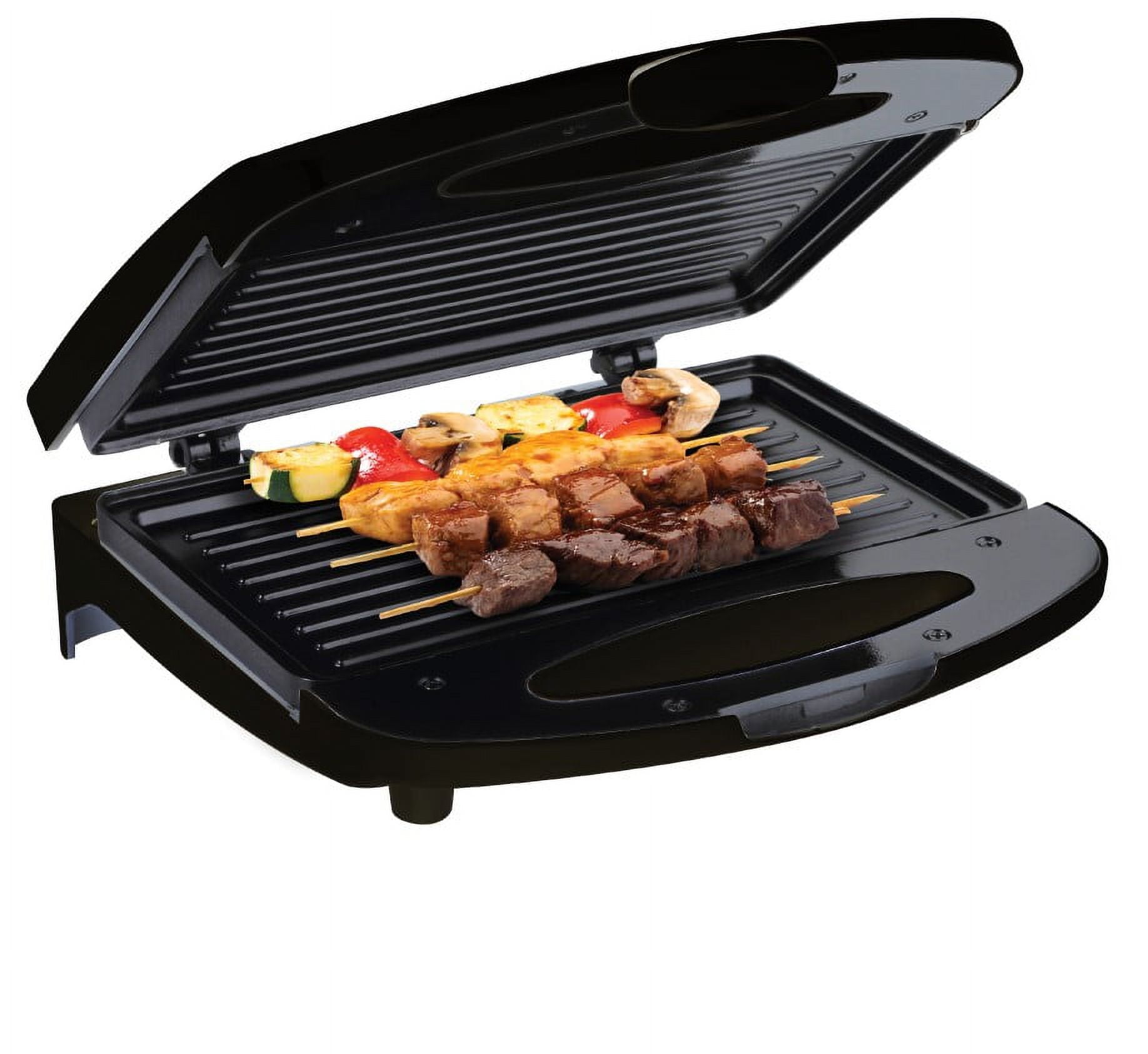 Chefman Portable Compact Grill, Dual Use Electric Grill Griddle, Nonstick,  Black