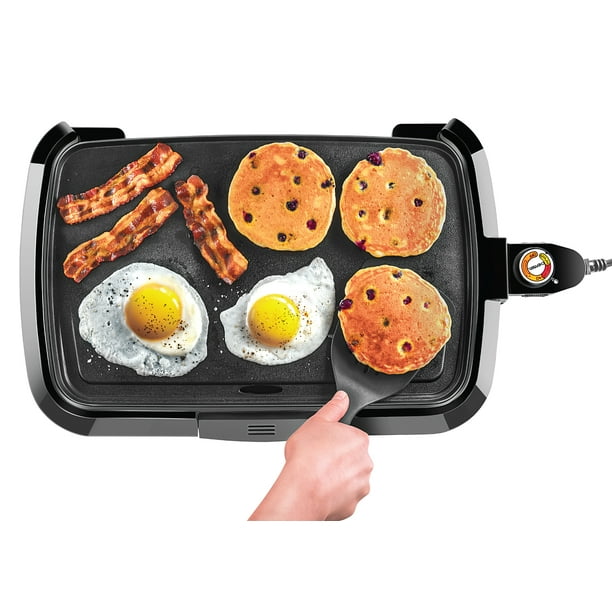 Chefman Electric Griddle, Fully Immersible & Dishwasher Safe, Black