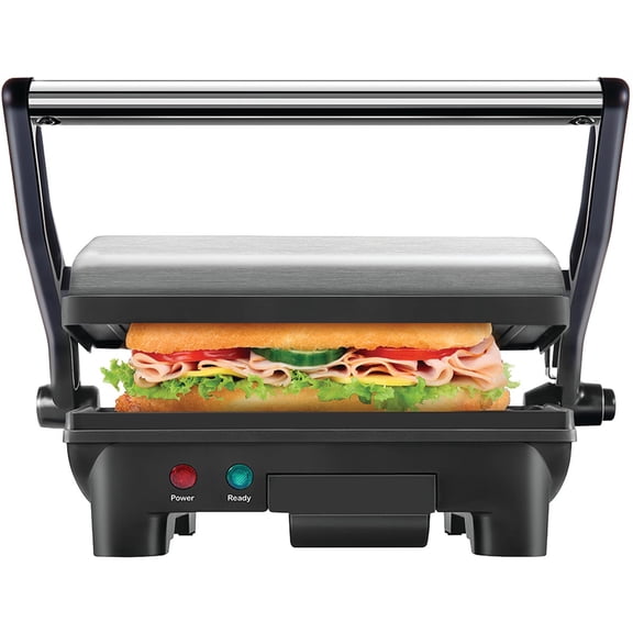 Chefman Electric Panini Press Grill and Sandwich Maker - Non-Stick, Dishwasher Safe - Silver Construction & DIY Use, Standard Hardware Spec