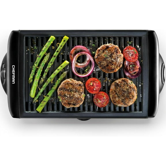 Chefman Electric Smokeless Indoor Grill w/ Adjustable Temperature, Non-Stick, Black